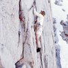 K. Leaman on Gilpin Wall (Amphitheater) FA, ca 1973.