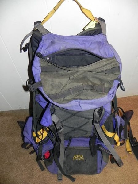 Backpack full of stolen gear