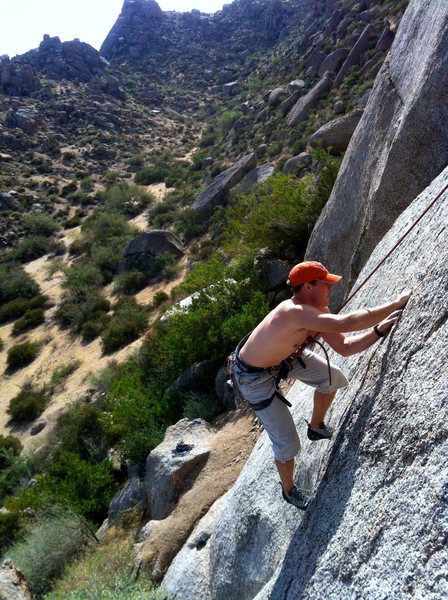 Kirk enjoying the crux.