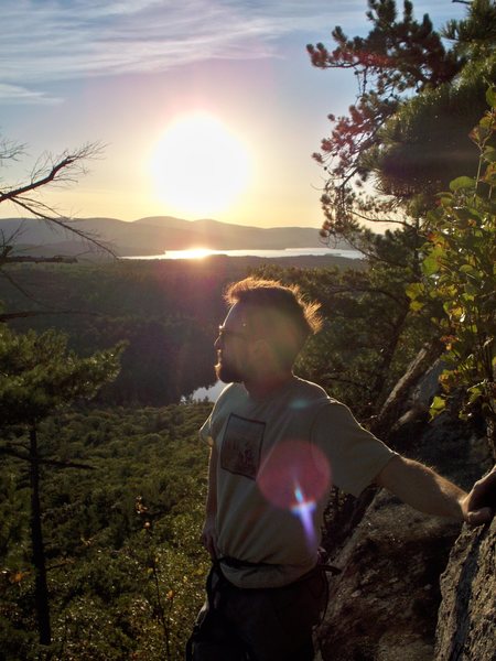 Lincoln Tetherly enjoying the sunset during an afterwork cruise up Coyote Rain