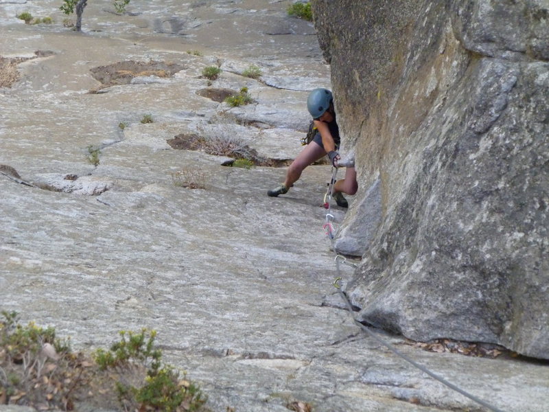 Trish pulling the crux. She always makes everything look easy! <br>
<br>
October 2011