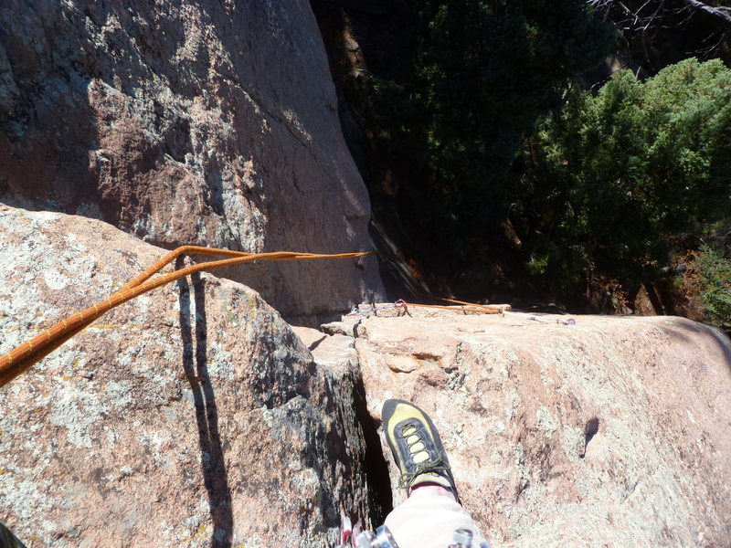 Looking down from the anchor.