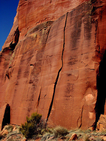 Pitch 1 climbs a short, 30 foot, hand crack.