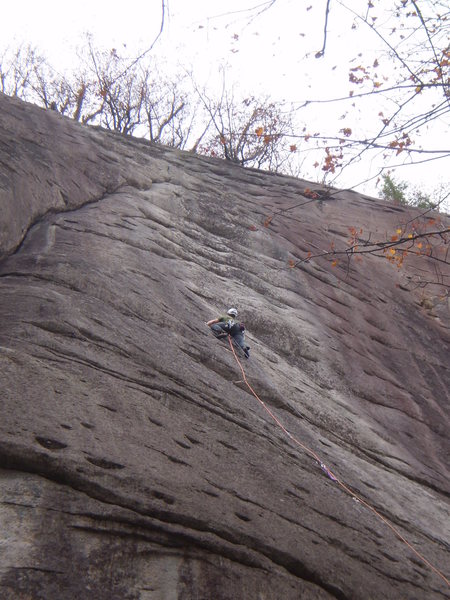 Jp onsighting Pooter on a cool fall day.