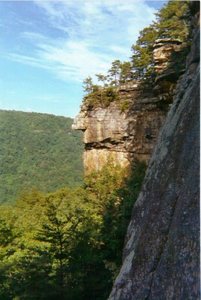 View of Idol Point from the Kaymoor Slabs.