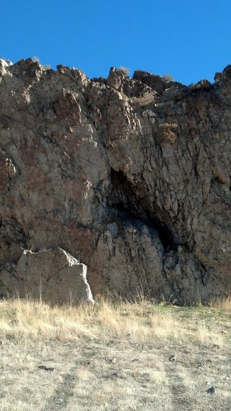 Start inside the cave for a cool roof move onto the face above