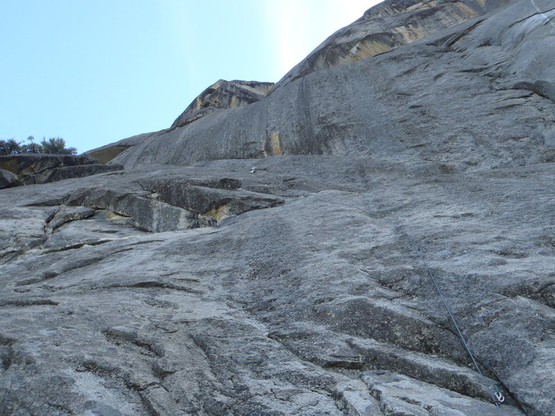 Looking up the first pitch from the base.