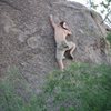 Craig Wilson bouldering in the McDowells