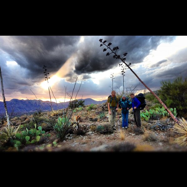 Hiking out on the ridge line after yet another amazing day!