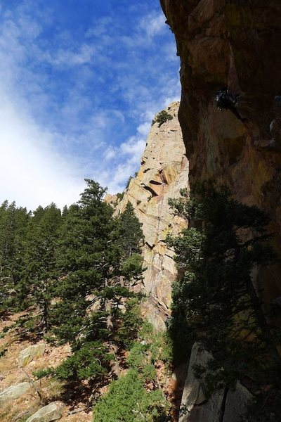 Unknown climber from Park City UT at the P1 roof (click for better viewing since it's 600 x 900).