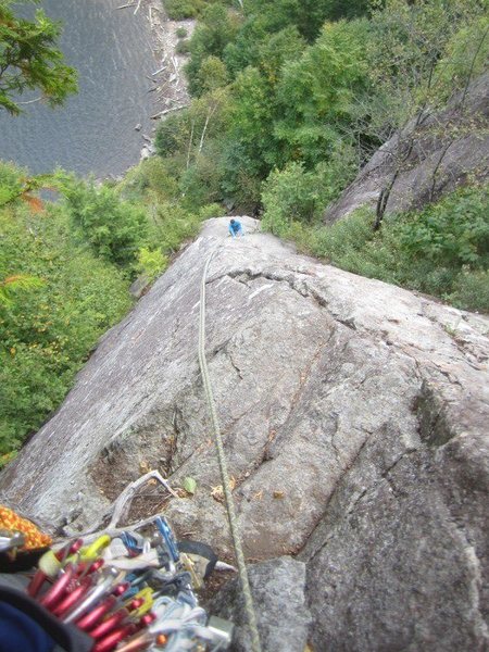 Paul Deagle - Tileman's Arete looking down second belay