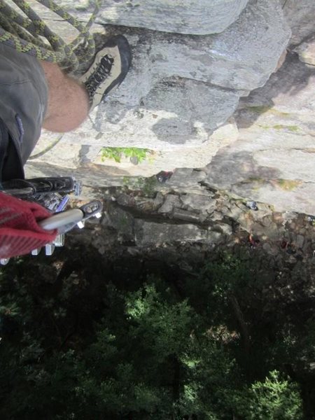 Paul Deagle - Sixish looking down from first belay