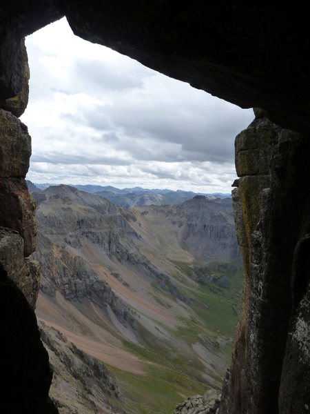 A window into the San Juans. This is the view from the start of the Rappel Route.