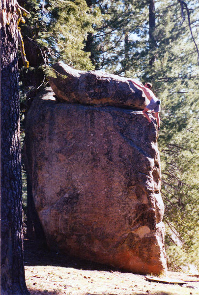 Topping out 'Rapunzel', with my trusty Kinnaloa pad at the base.