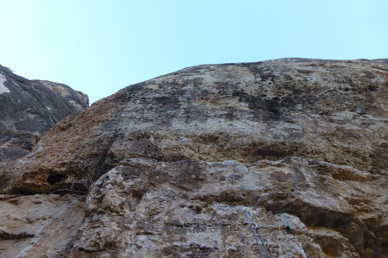 Looking up from the bottom. Steep.