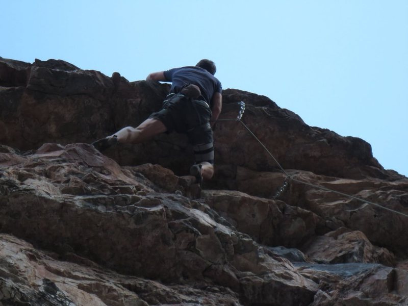 Butt shot of the upper crux.