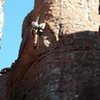 DAS on his smooth send of the route, doing the crux totally differently! The hanging ropes are on our project.