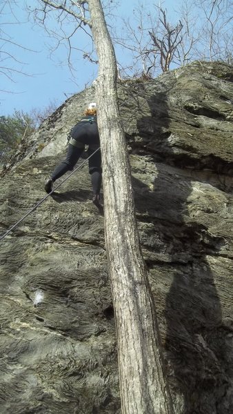 Coming down from Asbury Park, also shows the funny rock at Rumney