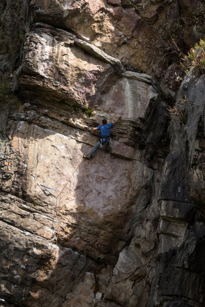 Climbing Haztelo Panchito 5.11c in Suesca Colombia 