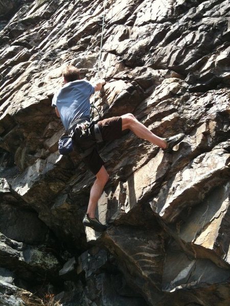 Climber near the beginning of the route