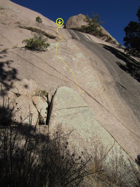 Easy slab. It shares anchors with the next route.