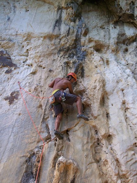 Rajiv after the boulder start<br>
