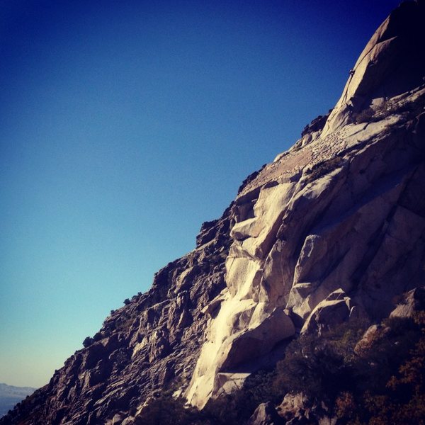 unknown climbers on "eyebrow", the 11a finish to memorial day route