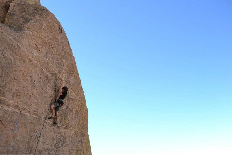 Starting the crux finishing sequence.  Photo by Claire Bukowski.