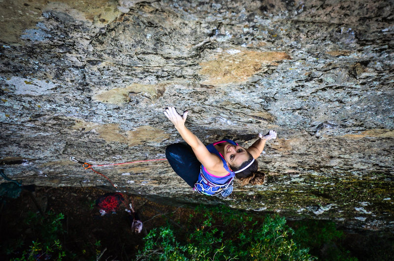 Dana works her way up Grabnabber. A nice route in a scenic area.