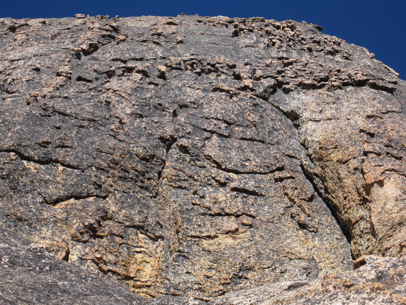 A close-up of the minefield of chickenheads on the second pitch.