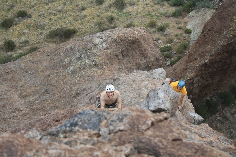 Nate and Baur nearing the summit.