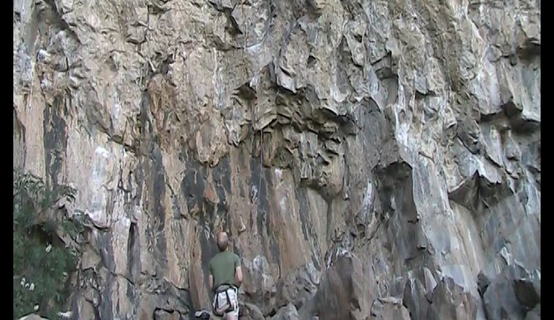 The start of Common Thug and Slammer. At the hand Rick Miller, local powerhouse and the best belay--and friend you could ever hope for.