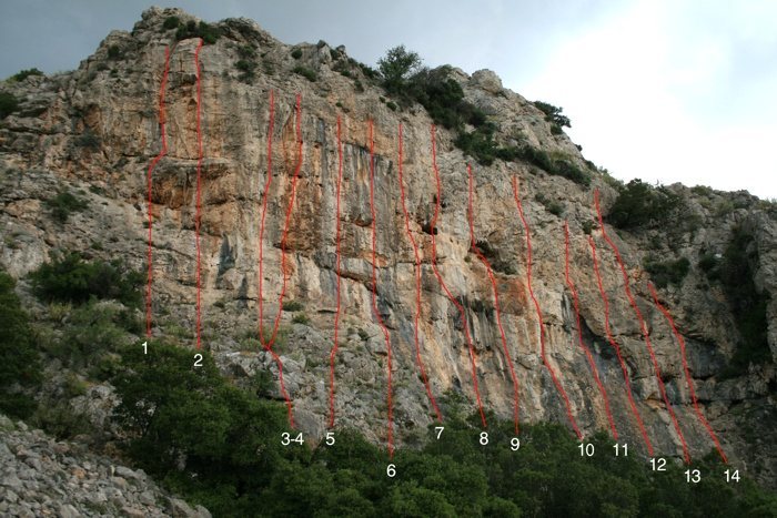 First half of the crag