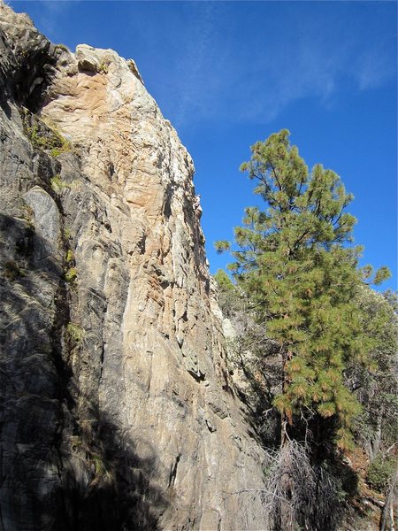 Doug nearing the end of this long route on the FA.