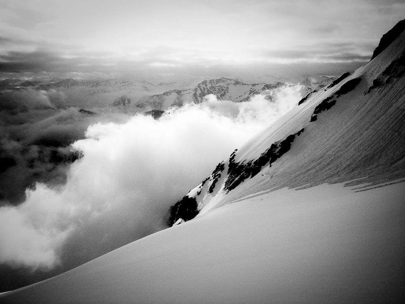 Alpine start on Anniversary Glacier