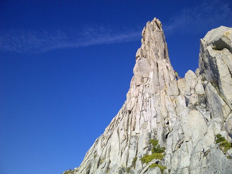 You pull over the boulder and the incredible view of the pinnacle is right ahead of you