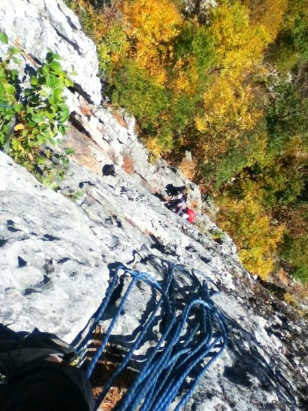 Looking down to start of Beesting Corner 5.7