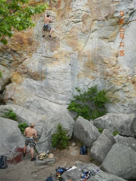 The hardest 5.11 at Sandrock! Excellent route which saves the pump for the end!