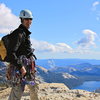 On the summit with Half Dome in the distance.