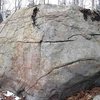 SE corner of the Brownstone. Left of ctr, pinkish rock is the start of the "Alley" side.