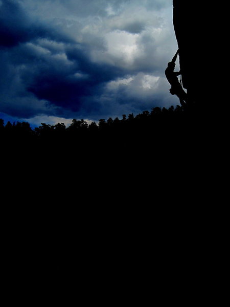 Unidentified climber on Empire of the Fenceless. Photo by Curt MacNeill.