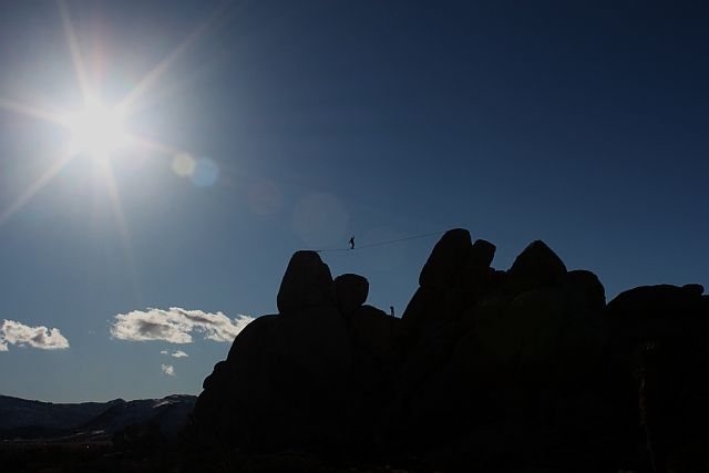 Highline at the Hall of Horrors, Joshua Tree NP