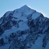 Mt cook viewed from across the Tasmin Glacier while on the Copland Pass