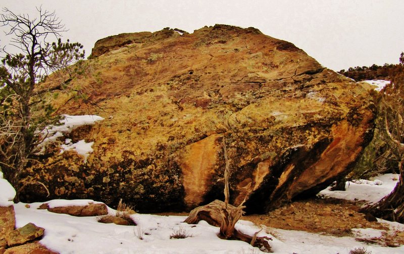 Honest Boulder's east-facing overhang.