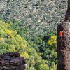 Aaron on the lead.<br>
<br>
This whole location is just beautiful, especially with turning leaves.