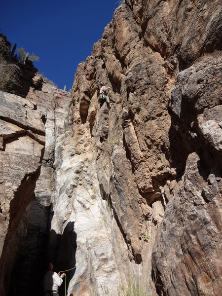 climbing at the end of the road