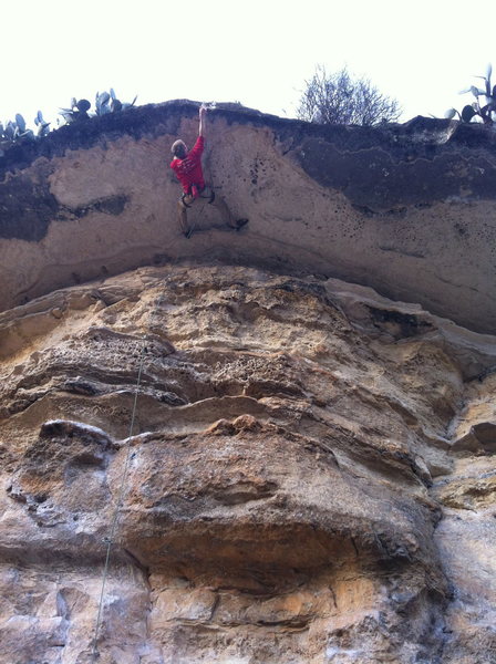 iPhone photo.<br>
<br>
Clipping the chains of Lonesome Dove, Seismic Wall.<br>
http://mountainproject.com/v/lonesone-dove/106325196