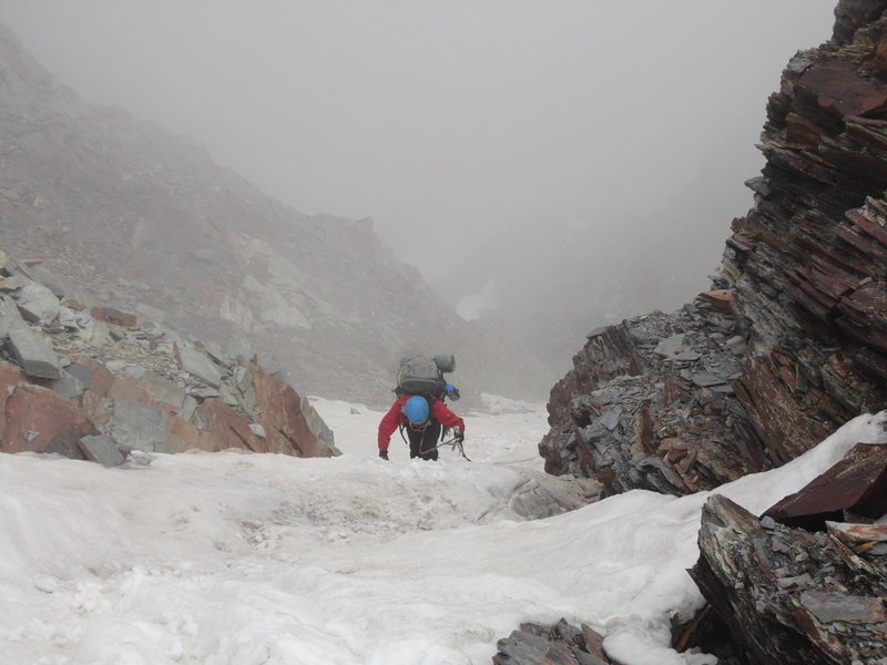 Climbing the col up from the ABC