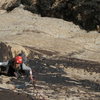 Athena on the first pitch of "Arch Enemy", Solar slabs upper region. An Excelent and varied three pitch climb.