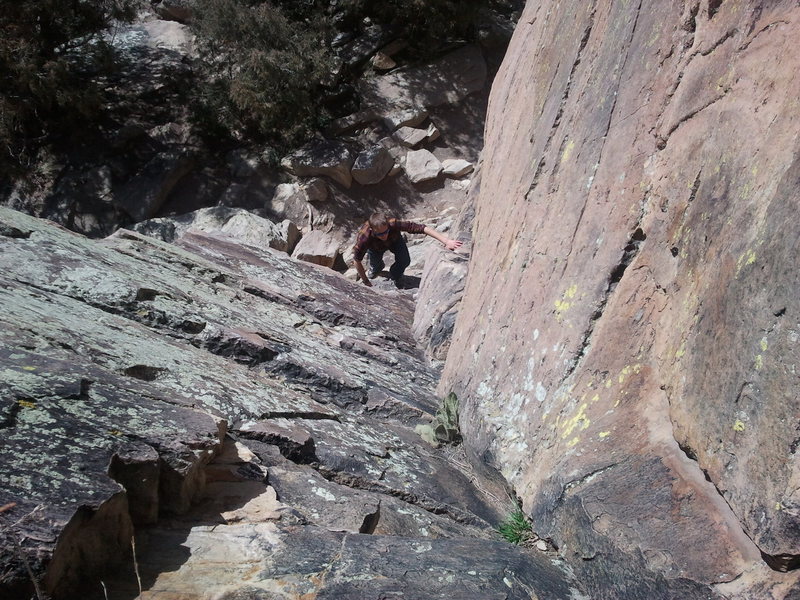 Exploring the cliffs.